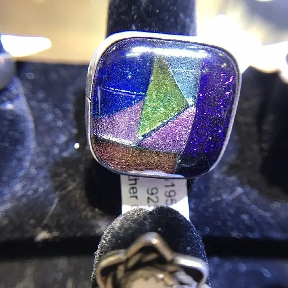 Robson Jewelers Square Geometric CZ Ring Sz19 925 NWT (All Stones Simulated)